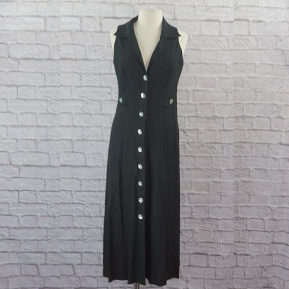 Vintage 90s Linen Dress 8 - Picture 1 of 12